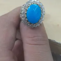 انگشتر نقره ۹۲۵کلیدری سنگ فیروزه