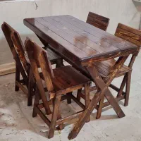 میز و صندلی چهار نفره مدل رنگبندی