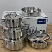 سرویس قابلمه وتابه استیل اصلی ترکیه کرکماز 9پارچه