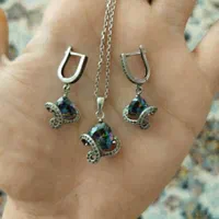 نیم ست نقره با سنگ سوارسکی
