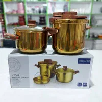 زودپز کرکماز دو قلو استیل طلایی 5/7 لیتر