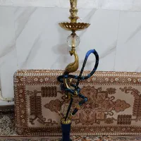 قلیان برنجی طرح طاووس تنه سنگین