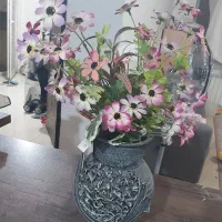 گل مصنوعی بابونه بنفش و صورتی و سفید
