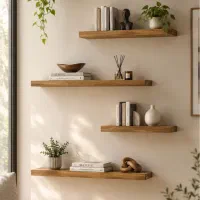 شلف کتابخانه چوبی