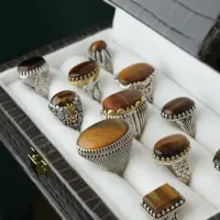 انگشتر نقره مردانه چشم ببر تایگر با فاکتور معتبر