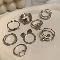 انواع انگشتر استیل و ابکاری نقره