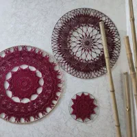 دیوار کوب بافتنی و چوب بامبو