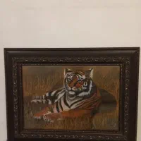 تابلو نقاشی ببر هنر دست