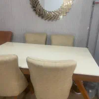 مبلمان۹نفره استیل+میز ناهارخوری۶نفره و ساعت دکوری|مبلمان خانگی و میز عسلی|آبادان, |دیوار