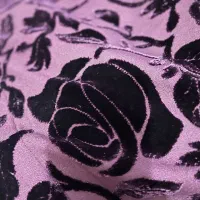 پارچه مخمل گل برجسته ترک رنگ بنفش