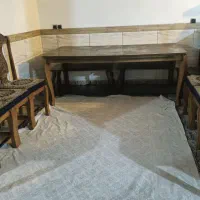 میز و صندلی قالی ناهارخوری ۸ نفره با چوب گردو