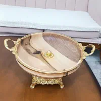 سرویس پذیرایی چوبی برنجی|ظروف سرو و پذیرایی|تهران, خاک سفید|دیوار