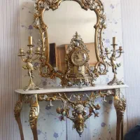 آینه شمعدان طرح برنز