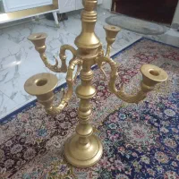 شمع دان آلمینیومی با روکش طلایی