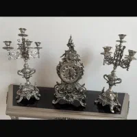 ست شمعدان و ساعت برنجی