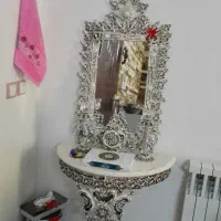 آیینه شمعدان باساعت باسنگ مرمر درحدنو