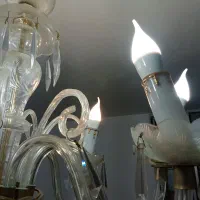 لوستر6لامپه سفید و طلایی|لوستر و چراغ آویز|اسلام‌‌آباد غرب, |دیوار