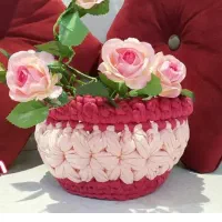 سبد تریکو مدل گل