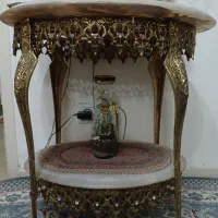 میز برنجی باسنگ مرمر