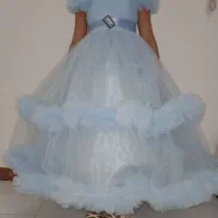 لباس عروس سیندرلایی ب رنگ آبی سیندرلایی