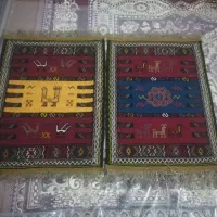 گلیم پادری دستبافت کرمانج.|گلیم، جاجیم، گبه|بجنورد, |دیوار