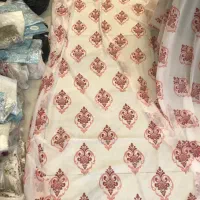 پرده آماده حریر گلدار قیمت مناسب