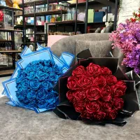 دسته گل روبانی