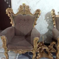 مبل استیل رنگ گردویی 7نفره|مبلمان خانگی و میز عسلی|ورامین, ورامین|دیوار