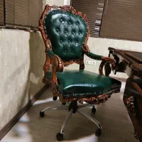 صندلی پوست ماری مبلمان چرم سبز میز اداری مدیریت|دفتر کار|تهران, آبشار|دیوار