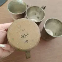 ۴ عدد لیوان مسی قدیمی|ظروف سرو و پذیرایی|ساری, |دیوار