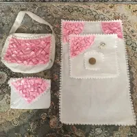 چادر جشن تکلیف سفید صورتی