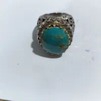 انگشتر نقره فیروزه و یاقوت سرخ دست ساز|جواهرات|صفادشت, |دیوار