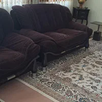 مبل ۹ نفره قهوه‌ای با جلو مبلی