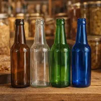 بطری شیشه‌ای 330cc و تشتک