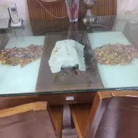 یک دست میز ناهارخوری خارجی چوب راش و شیشه 6 نفره|میز و صندلی غذاخوری|شیراز, بهارستان|دیوار