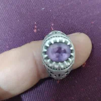 انگشتره نقره ۹۲۵ /بنفش دو تا مهر داره/ فوری