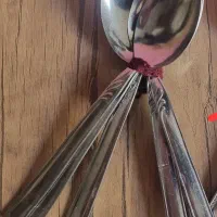 یک دست قاشق استیل قدیمی
