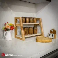 استند جا ادویه چوبی (چوب درخت چنار)|آب‌چکان و نظم‌دهنده ظروف|شیراز, آزادگان|دیوار