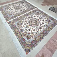 جفت قالیچه طرح خطیبی تبریز بافت خراسان نو