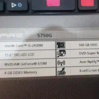 لپ‌تاپ ایسرAspire 5750Gسالم+کیف+پایه فن، کم‌کارکرد