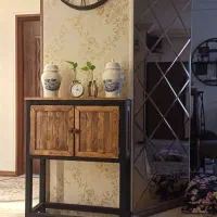 ست کنسول کافی بار و ساعت چوب انتیک