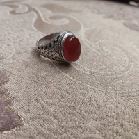 انگشتر نقره فاخر نگین عقیق یمن|جواهرات|میانه, |دیوار