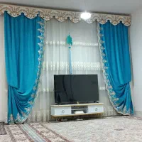 پرده پذیرایی کامل با پرده پشت در