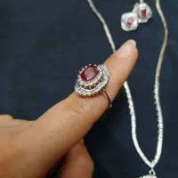 نیم ست نقره و یاقوت|جواهرات|تهران, سید خندان (جلفا)|دیوار