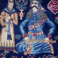 فرش تصویری صفوی عتیقه کلکسیونی