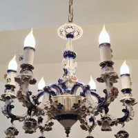 ۲ عدد لوستر آنتیک چک ۵۰ ساله عتیقه طبق توضیحات