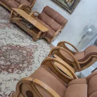 ست 9نفره مبلمان چوب راش اصل با روکش کاملا نو نو|مبلمان خانگی و میز عسلی|شوشتر, |دیوار