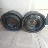 دو عدد رینگ سایز 14 در حد نو و یک جفت لاستیک