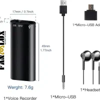 دستگاه ضبط صدا 1 روز نگهداری شارژ حافظه داخلی شنود