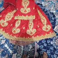 لباس محلی پارچه حریره نگین دو لایه جنس ترک